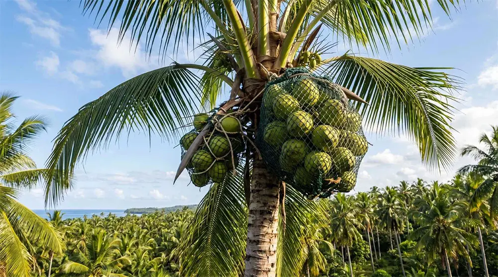 Coconut tree safety nets icon