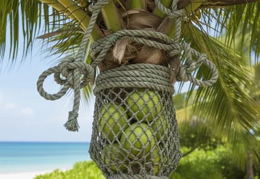 Coconut tree safety net installation work in Hyderabad