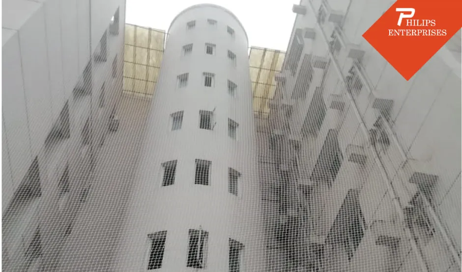Duct area safety net installation work in Hyderabad