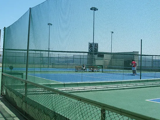 Sports net installation for a cricket practice area in Hyderabad